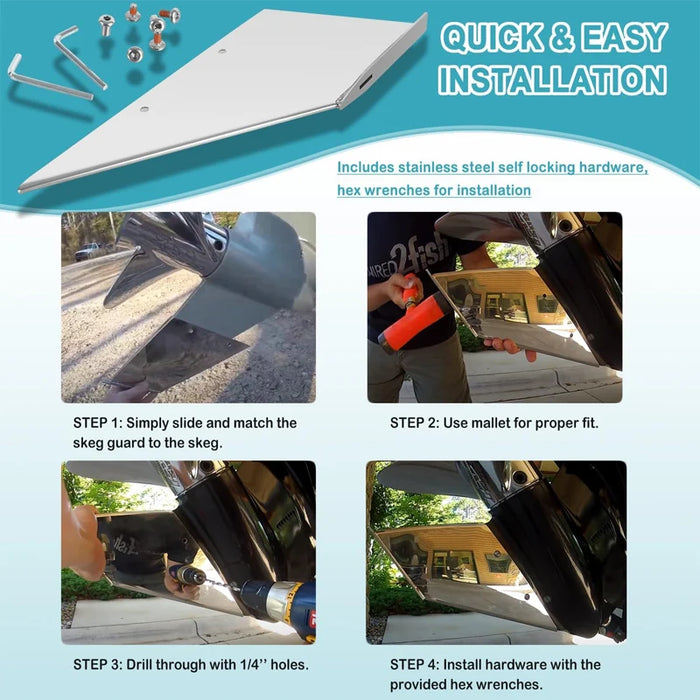 Stainless Steel Skeg Guard Protector for Mercury Outboard Motors