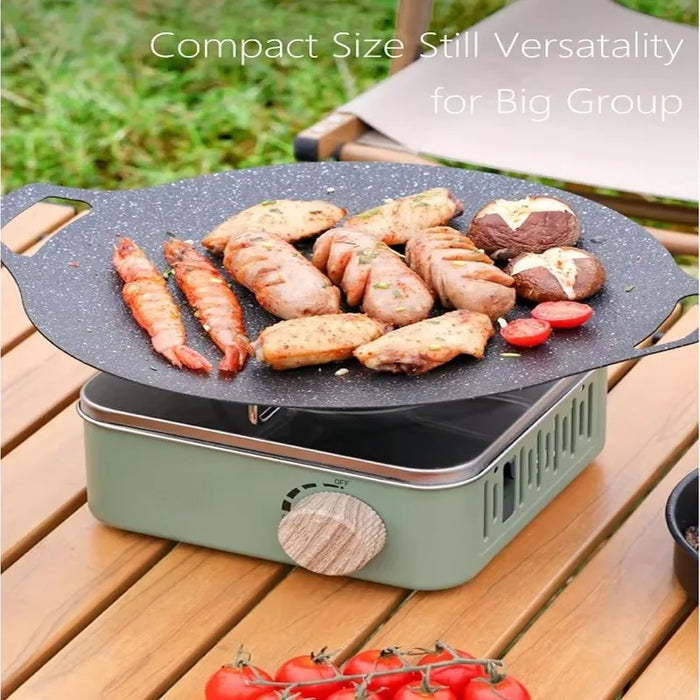 Durable stainless steel and iron construction for efficient outdoor cooking