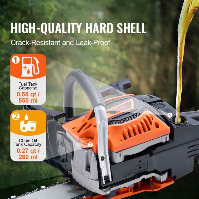 Powerful 58CC 20-Inch Cordless Petrol Chainsaw for Tree and Wood Cutting