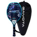 Professional-grade 12K carbon fiber beach tennis racquet with rough surface and included backpack for professional play