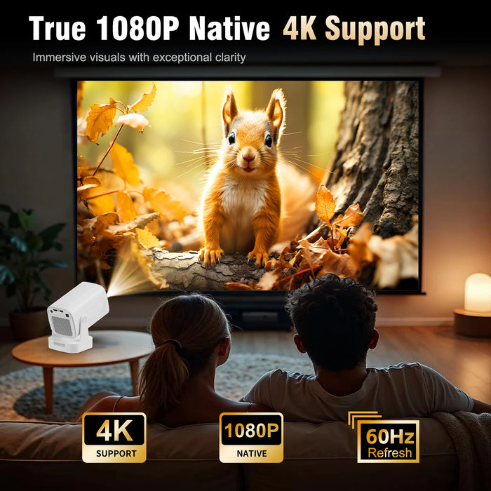 Portable 1080P Projector HY310 White Bag with Auto Focus