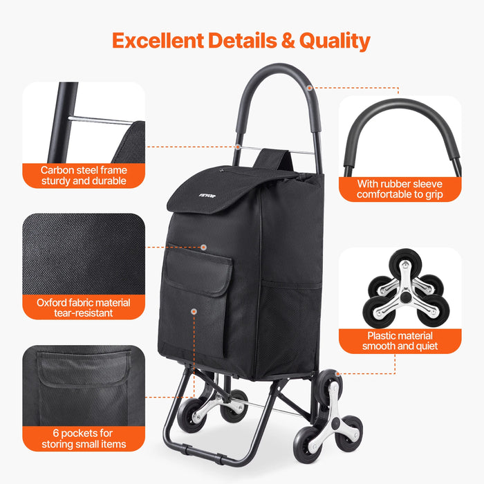 Multi-purpose Hand-pulled Trolley for Grocery Shopping and Laundry