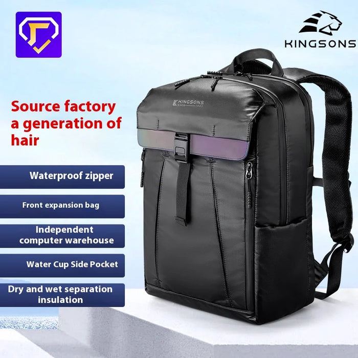 Stylish Black College Backpack with Air Cushion Support