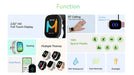 Black smart watch with waterproof design, 15-day battery life, and Bluetooth calling feature