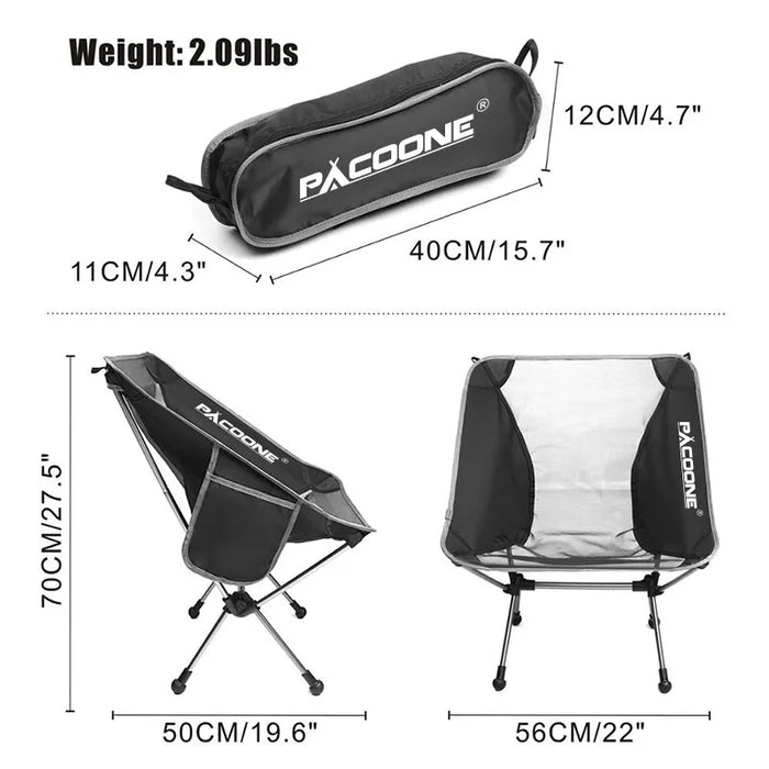ultralight camping folding chair with self-joining elasticated poles for quick setup