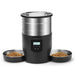 4L Smart Pet Feeder Automatic Dispenser for Cats and Dogs, Scheduled Feeding with Recording, Black, Suitable for Two Pets
