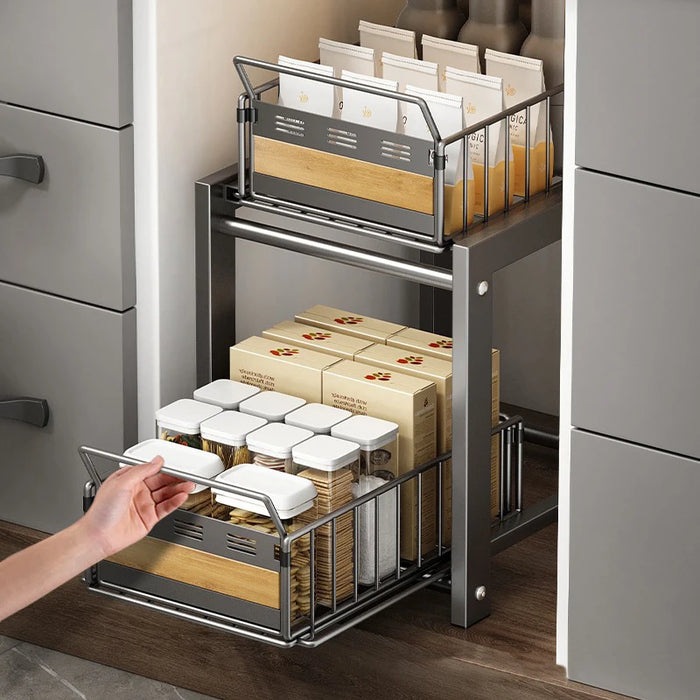Kitchen Sink Organizer Pull Out, Gray