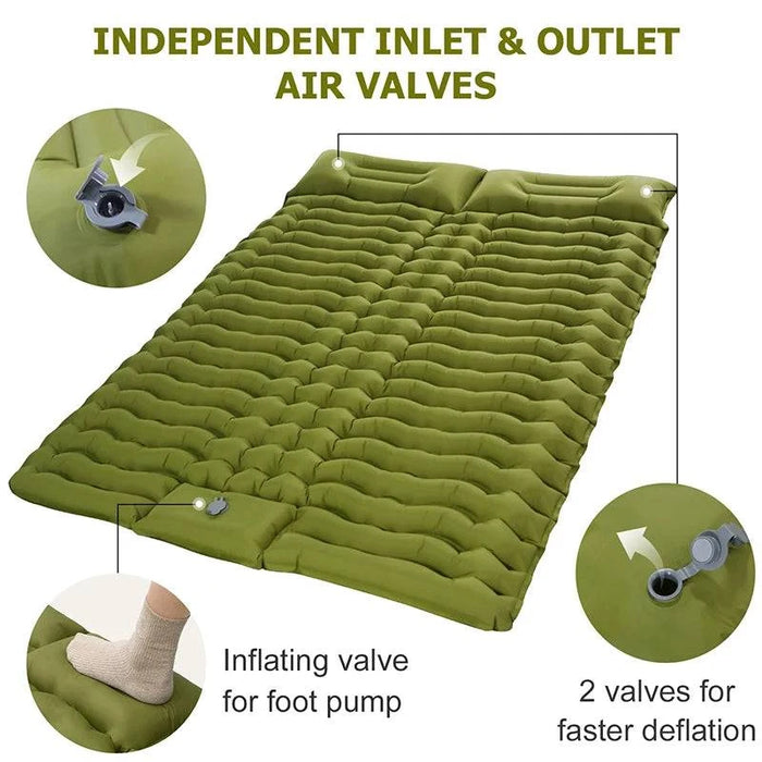 Includes two integrated pillows for added comfort and support