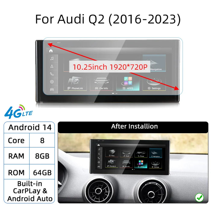 10.25" Android Car Stereo with CarPlay for Audi Q2