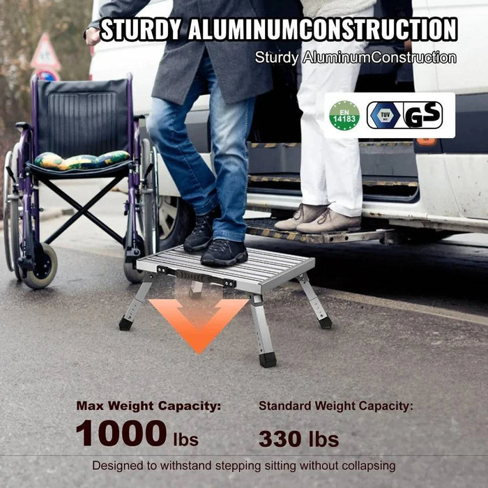 Aluminium Alloy Folding RV Steps with Adjustable Height and Anti-Slip Surface