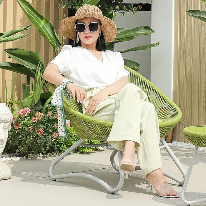 Nordic Design Garden Chairs, Metal Frame Outdoor Furniture