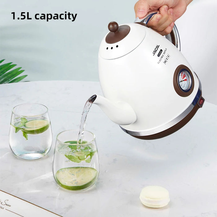 1.5L Electric Kettle 1500W Stainless Steel with Thermometer