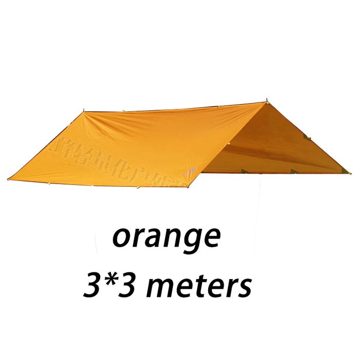 Orange Outdoor Awning with UV Protection 3x3m & Silver Coating
