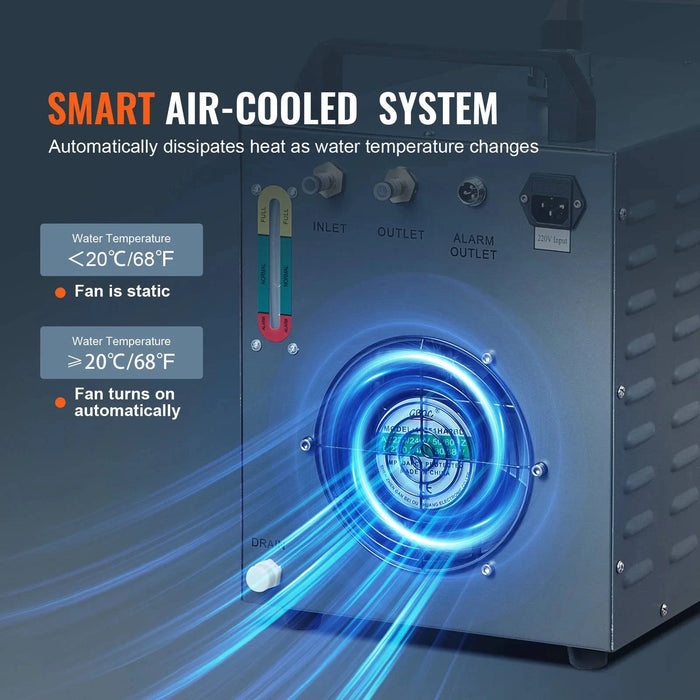 Industrial water chiller 80W 12L air-cooled cooler for laser engraving machine
