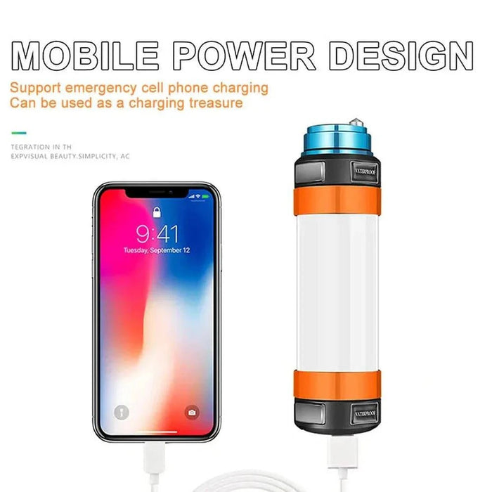 Portable LED Camping Light - USB Rechargeable Waterproof Lantern (D25) - FLUXA