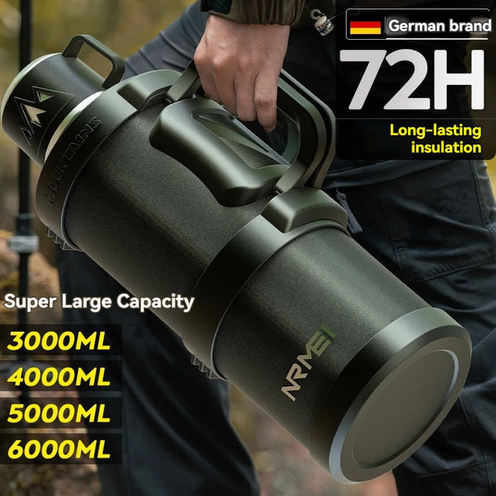 Outdoor Water Bottle with Cup and Leakproof Lid