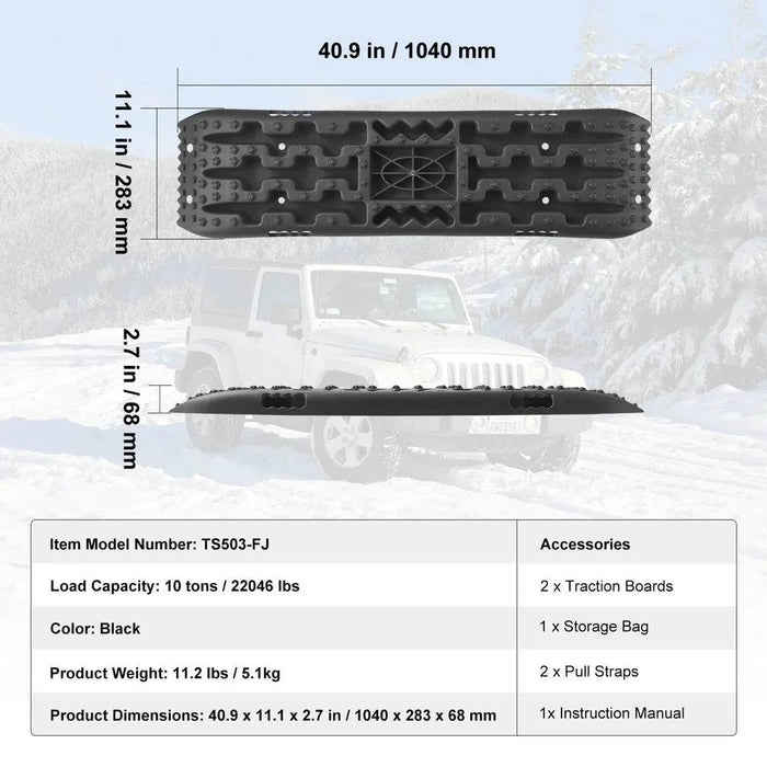 Traction boards designed for off-road vehicles made with durable PP material