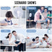 Portable white folding rechargeable fan with 10800mAh battery, USB, and remote control