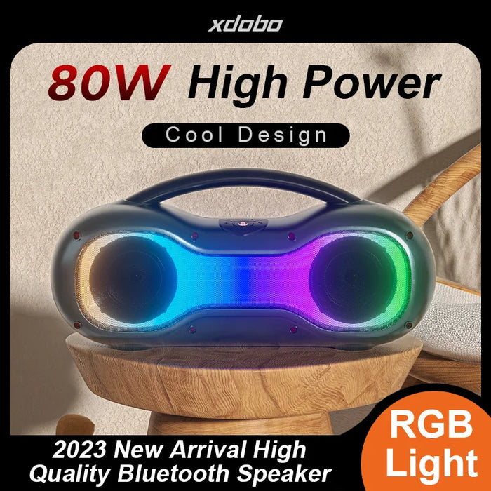 Waterproof Wireless Boombox 80W with RGB and Subwoofer