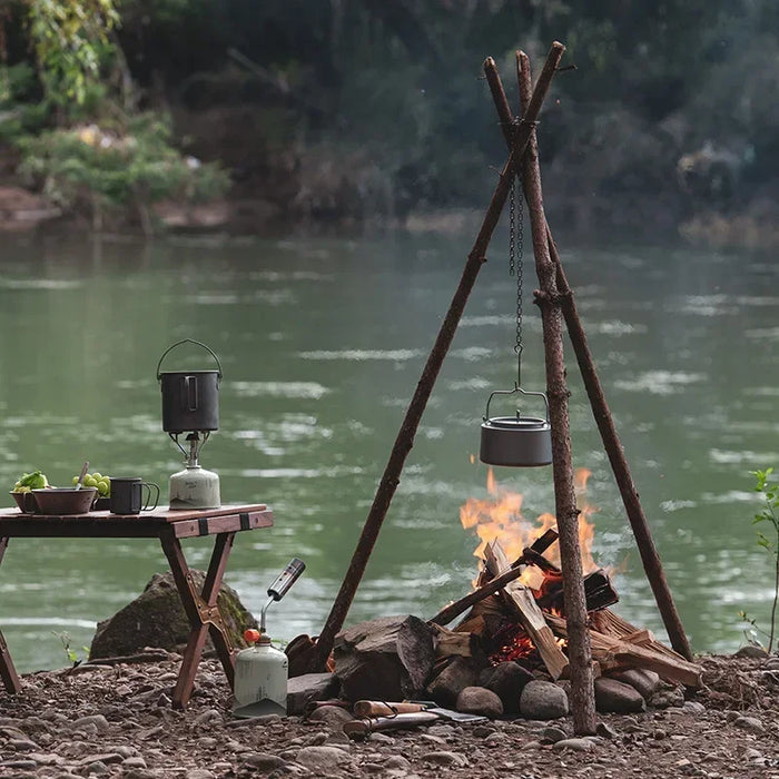 Titanium Outdoor Water Pot 0.8L Lightweight Design Camping Kettle Ultra-Light Pot