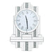Large silver crystal wall clock with mirror featuring crushed diamond effect
