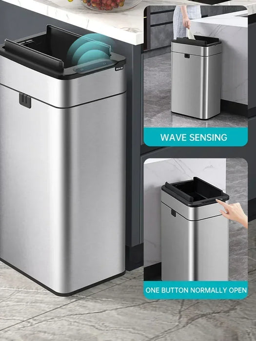 50L Automatic Induction Trash Can for Kitchen or Bathroom