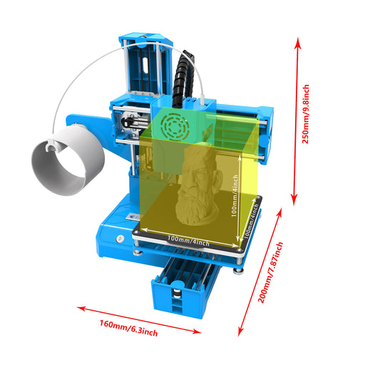 Mini 3D printer with AU plug, user-friendly, compatible with various materials