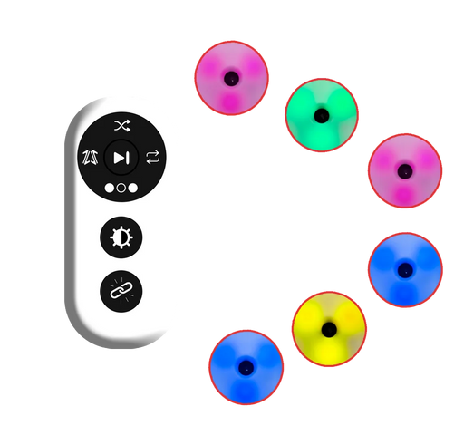 Remote-controlled red, yellow, blue, and green agility training light set