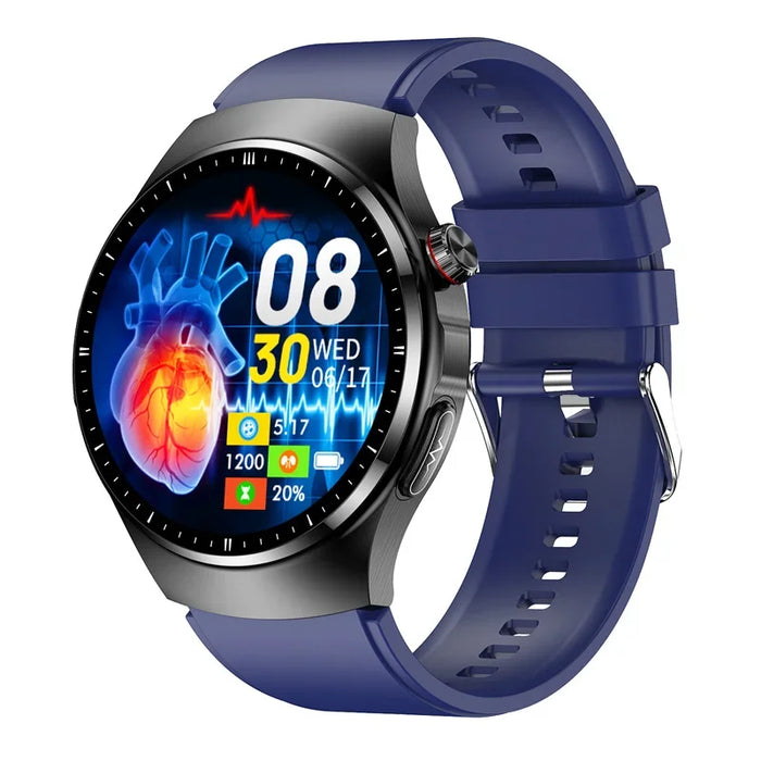 Smart Watch Black Steel with Call, Heart Rate & Sleep Tracker Black Leather