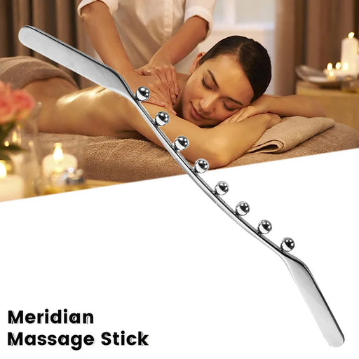High-quality stainless steel massage stick with 8 trigger point beads