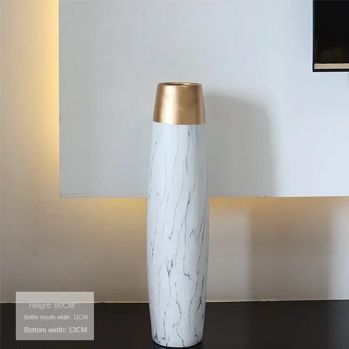 White Ceramic Floor Vase 60cm Modern Home Decor