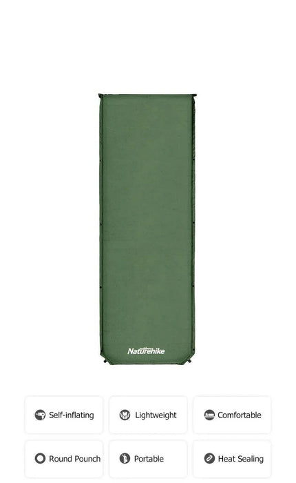 Self-Inflating Camping Mattress Portable Foam Sleeping Mat for Tents in Green