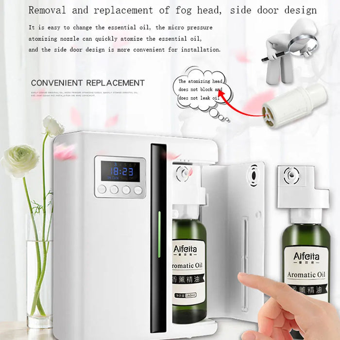 Aroma Diffuser Bluetooth White Wall Mounted 160ml with Fan for Large Areas