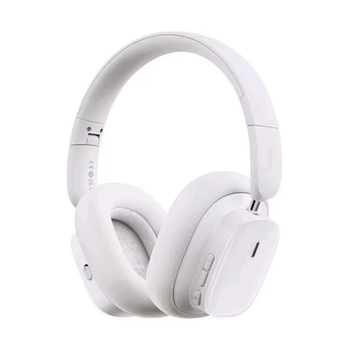 White Bluetooth 5.3 Headphones with Noise Cancellation and Dual Mode