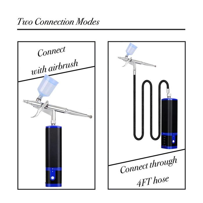 Portable Cordless Airbrush Kit - A with Compressor and Rechargeable Battery