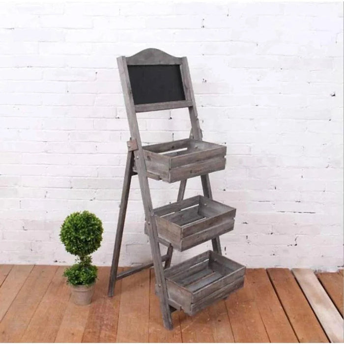 3 Tier Folding Ladder Plant Stand with Chalkboard
