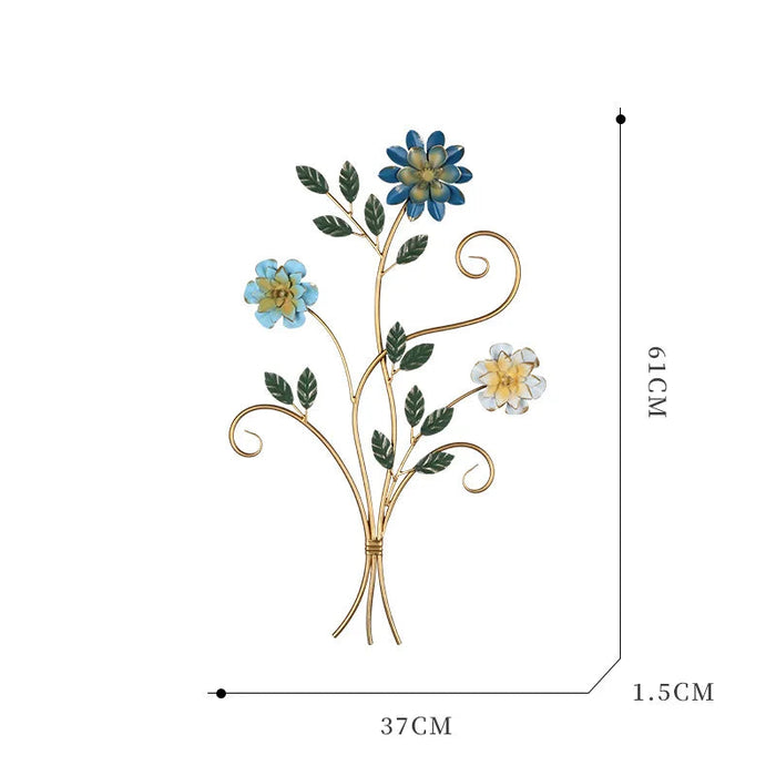 Modern Metal Wall Art – Decorative Flower Design