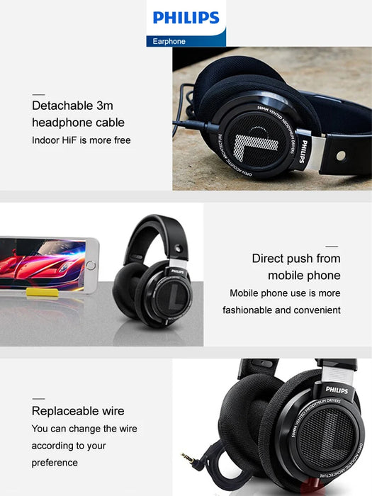 HiFi Stereo Wired Headphones with 3.5mm and 6.3mm Jack