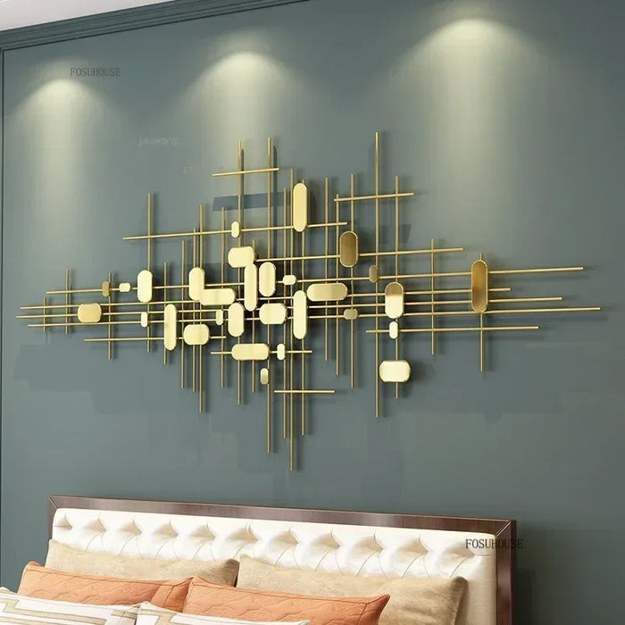 3D Metal Tree Wall Decor for Living Room Gold 150x70cm
