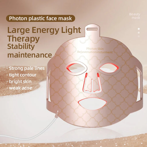 LED light therapy mask with red, infrared, blue, and yellow LED therapy
