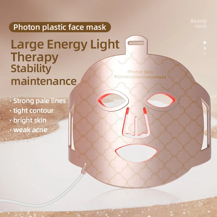 LED light therapy mask with red, infrared, blue, and yellow LED therapy