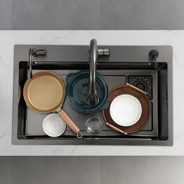 Stainless Steel Single Bowl Sink, 60x45cm with Faucet