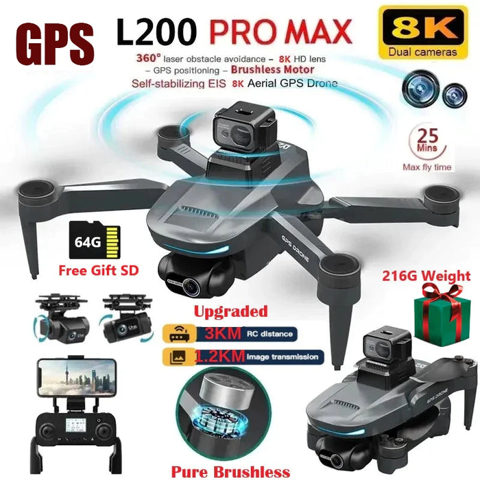 Portable 4K GPS Drone with 360° Obstacle Avoidance