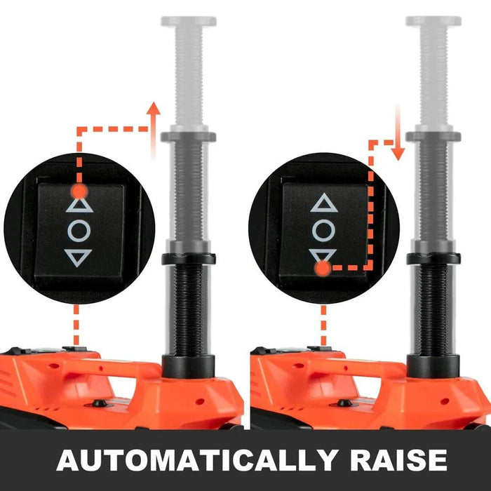 5,000 kg 12V Electric Hydraulic Car Jack Kit with 45cm Lift, Wrench & Tire Inflator (5T Jack Wrench) - FLUXA