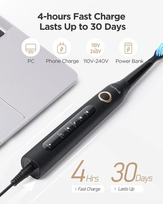 Cordless Water Dental Flosser Portable Oral Irrigator Black IPX7 USB