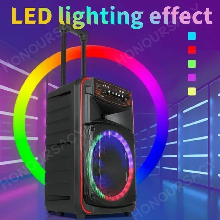 500W Trolley Speaker with 12" Bass and Mic Set