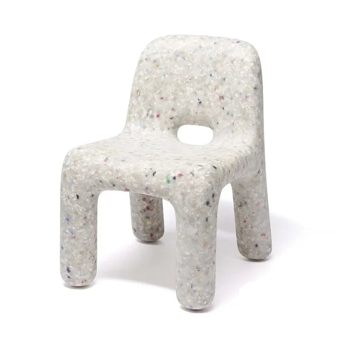 Modern Plastic Dining Chair Low 23cm Backrest, Compact 38x37x50cm, Nordic Minimalist Style