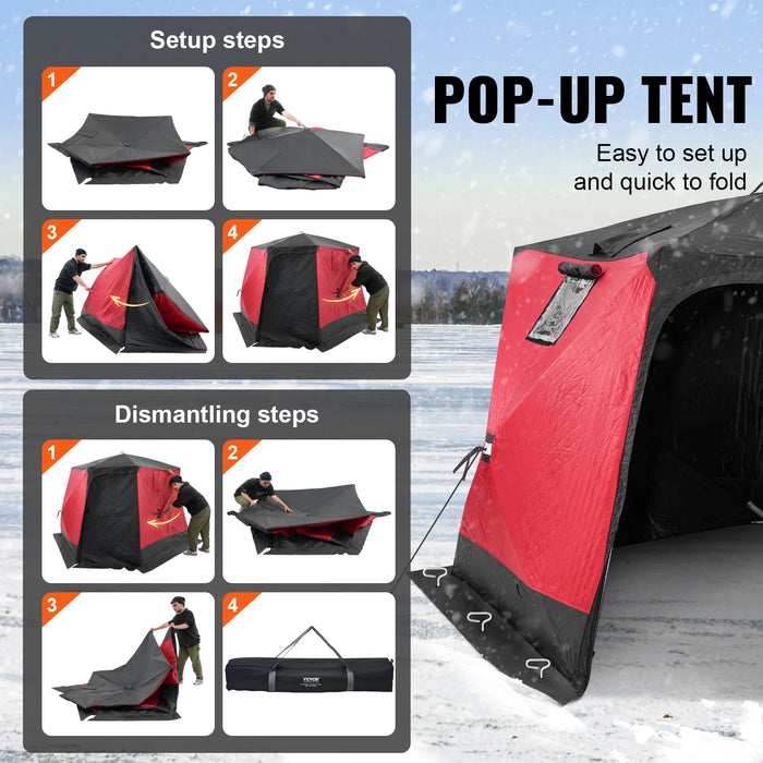 Premium insulated tent with reflective mylar lining for enhanced warmth and durability