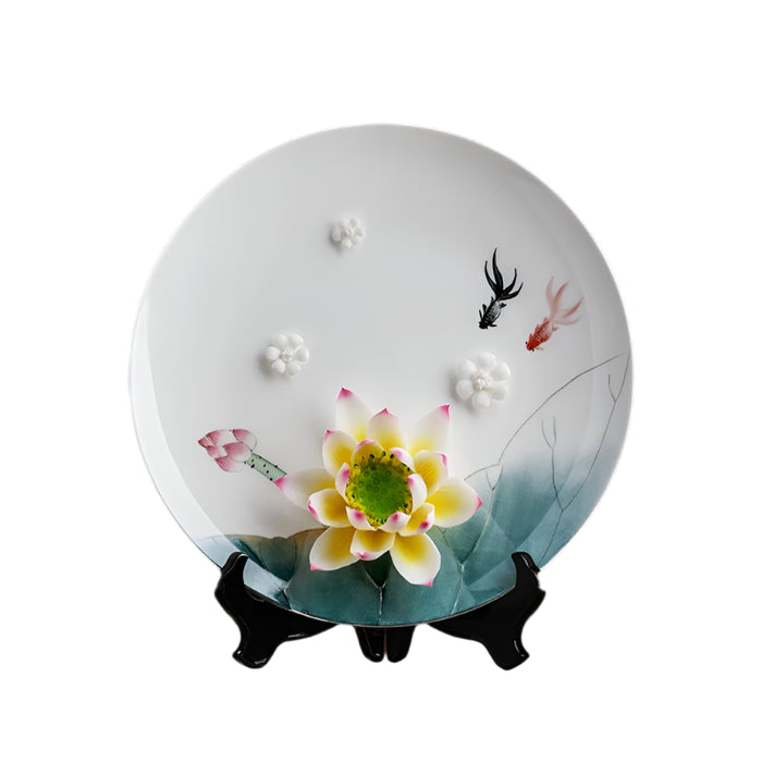Hand-Painted Ceramic Ornament 27.5x6.5x30cm Desktop Decor