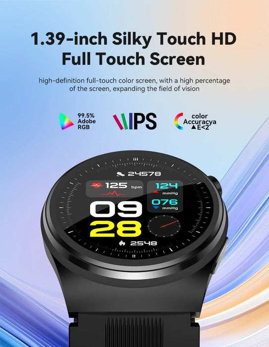 Smart Fitness Watch Blue with ECG and Blood Pressure